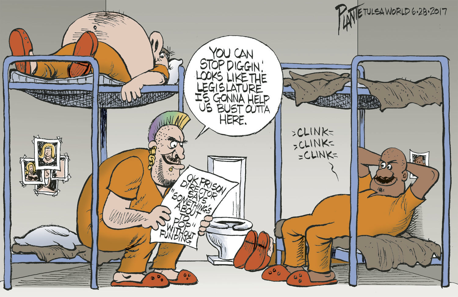 Bruce Plante Cartoon: Oklahoma's Prisons